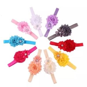 Flower headband with rhinestone. 10 colors
