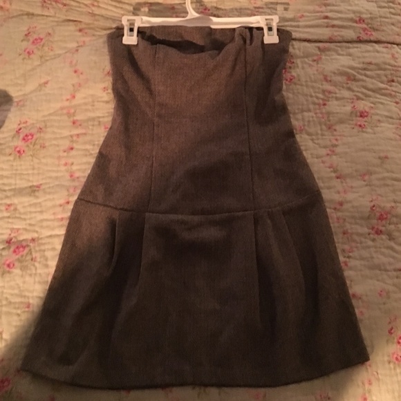 Strapless tweed dress
