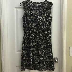 Cream and black floral dress