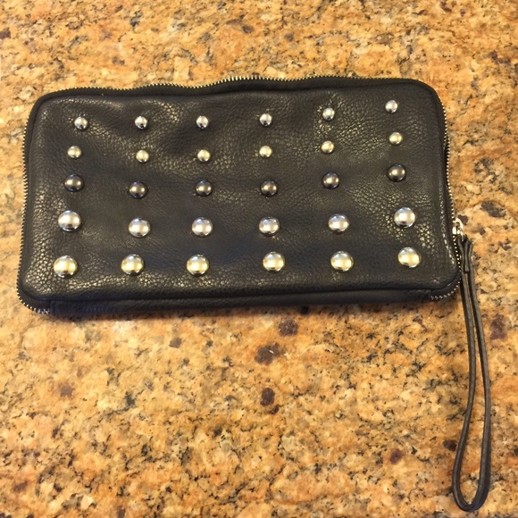 Black Clutch with mixed metal studs