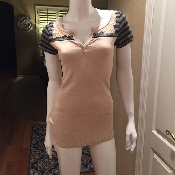 T-Party Lace Stretch Knit s/s Top