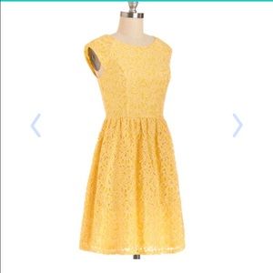 Mod cloth yellow lace dress