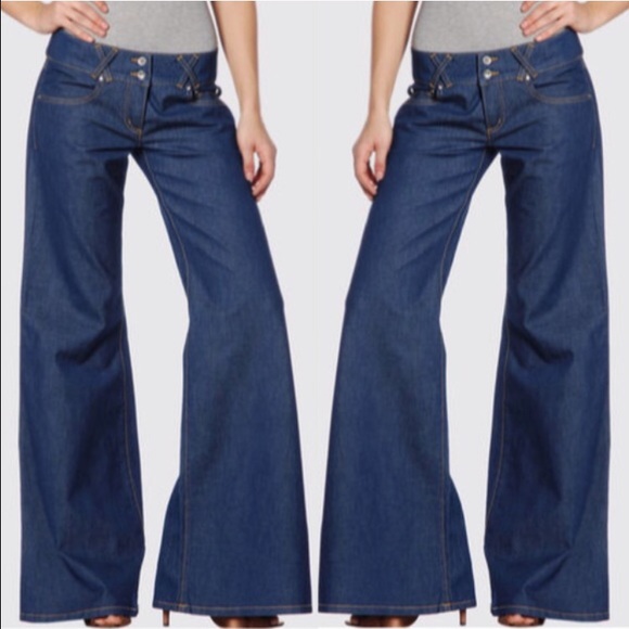 Love Moschino Womens Flare-Leg Jeans Denim Size 28