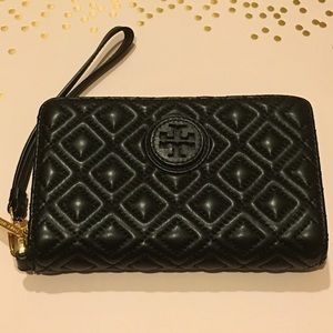 Tory Burch Black Marion Smartphone Wallet Wristlet