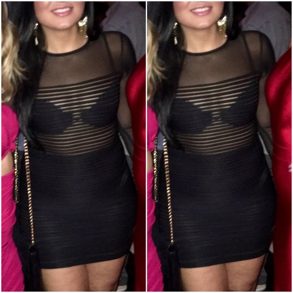 Black mesh dress