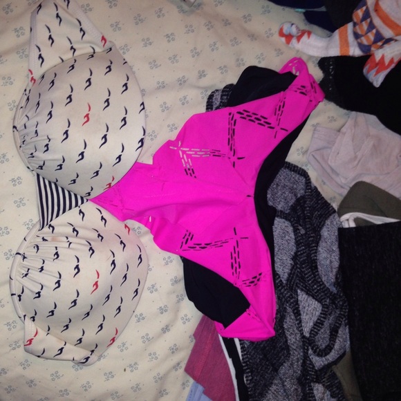 Two bikini tops