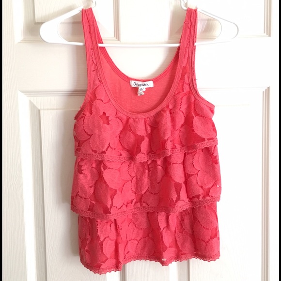 Frilly pink tank top✨