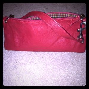 Red Italian leather Clutch