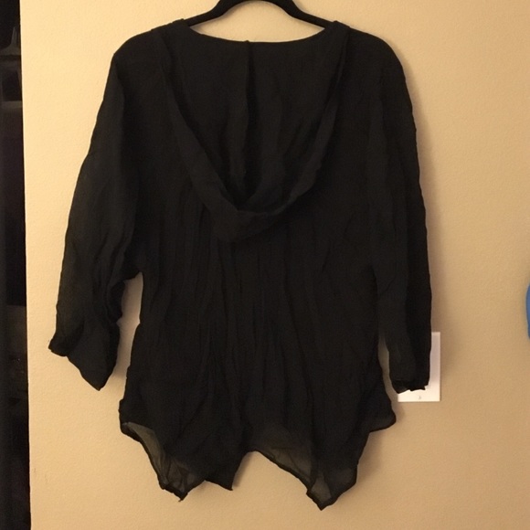 Black jacket with chiffon overlay - Picture 2 of 3