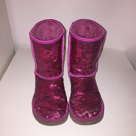 AUTHENTIC PINK Sequin Uggs - Picture 2 of 4