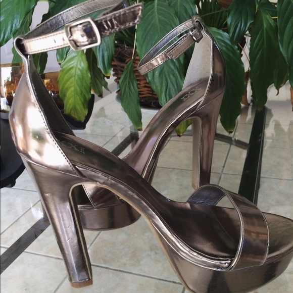Metallic heels forever 21 heels