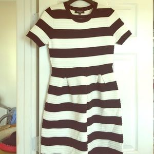 NWOT Beulah STYlE Black & White Stripe Dress