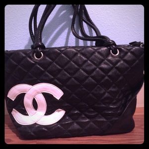 New Black Chanel Cambon Quilted Large Tote