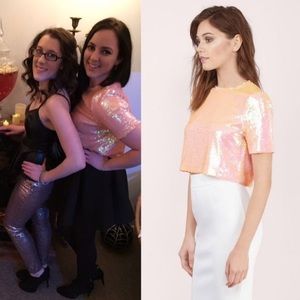 Tobi Glitz and Glamour Sequin Crop Top