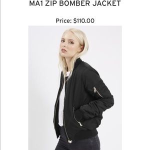 topshop ma1 zip bomber jacket