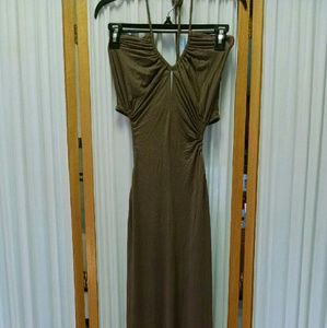 Tobi Cut Out Halter Maxi Dress NWT L Boho