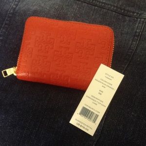 Tory Burch Embossed T Zip Coin Case