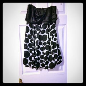 Polka dot strapless dress