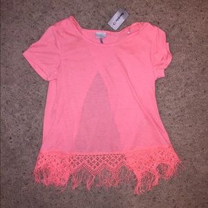 pink top with cut out back