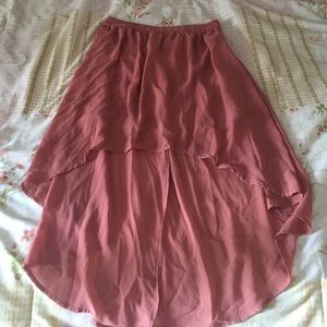 Burnt orange hi-low skirt