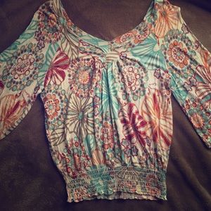 American Rag Bohemian Style Flared Sleeves Top