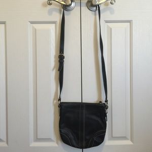Black leather Crossbody Coach purse
