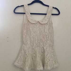 White lace flowered shirt