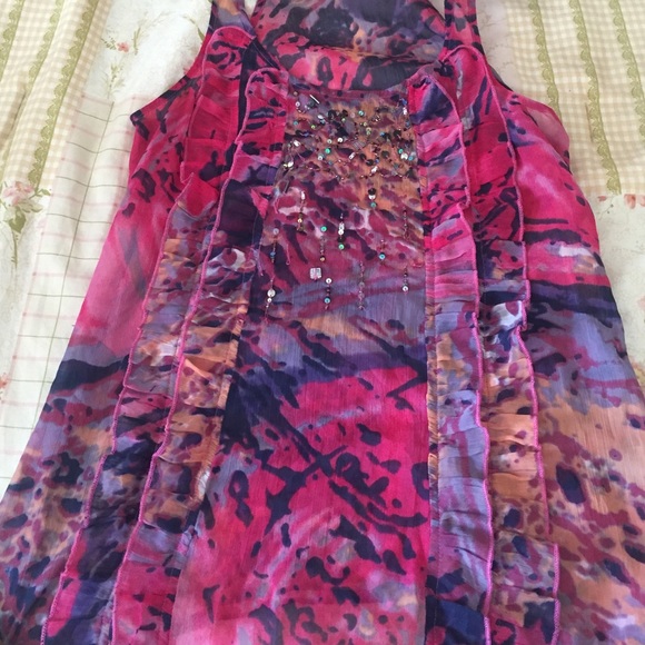 Multicolored embellished tank - Picture 2 of 3