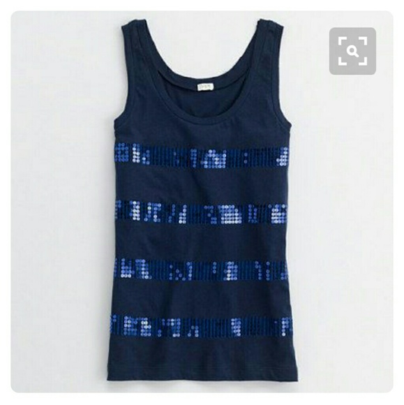 J.CREW FACTORY SEQUIN-STRIPE TISSUE TANK