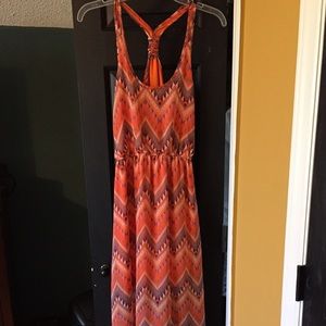 Orange Aztec maxi dress