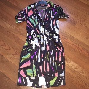 Colorful button down dress
