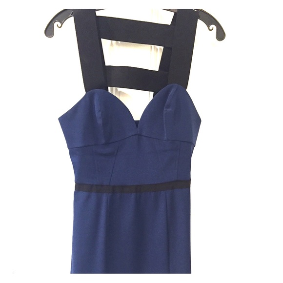 Jay Godfrey dress, navy blue with black straps