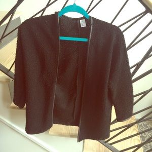 Tweed cardigan from H&M black with leather trim