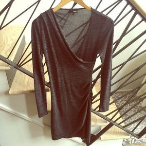 Gray long wrap dress from Free by Aritizia