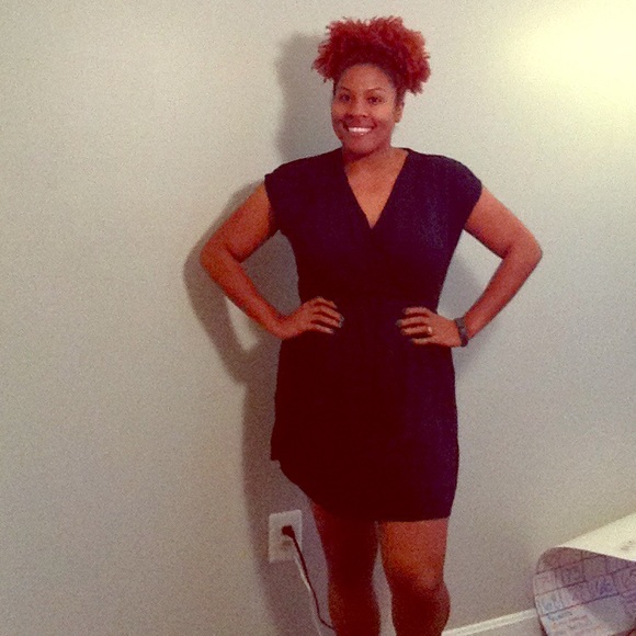 Short navy blue and black dress