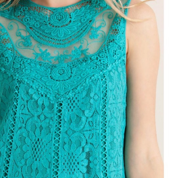 ❗️LAST❗️Jade Solid sleeveless lace dress - Picture 3 of 4