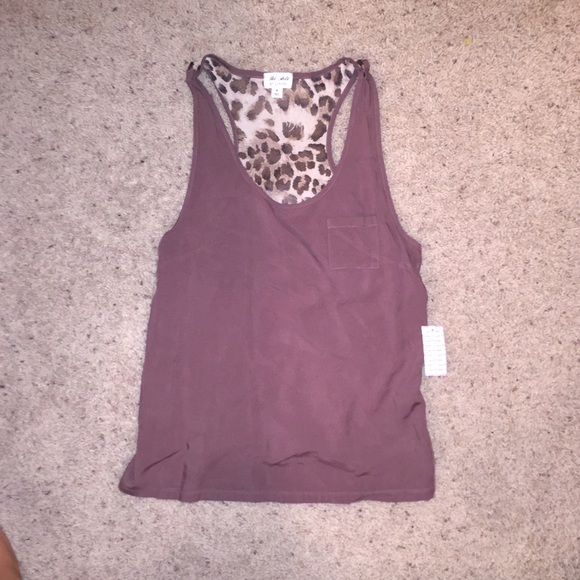 brown and cheetah tank w/ small pocket - Picture 1 of 2