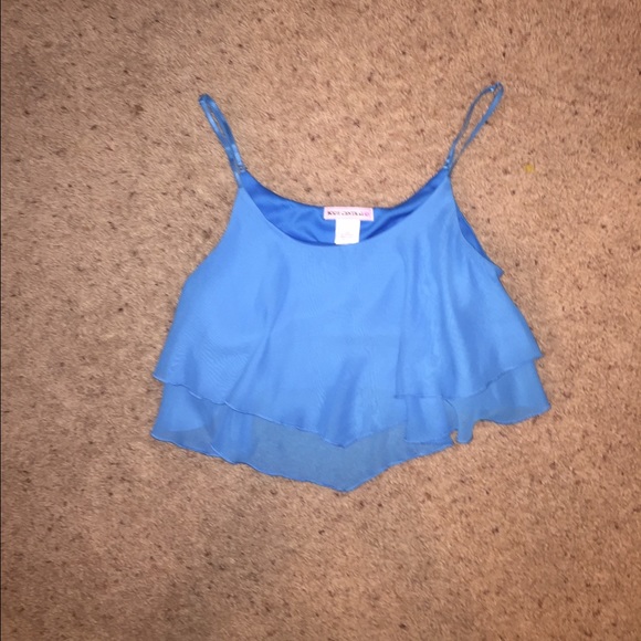blue flowy crop top - Picture 1 of 1