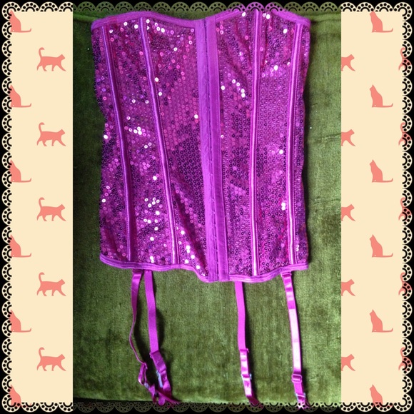 Pink Sequined Corset - Picture 1 of 4