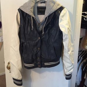Obey varsity leather jacket