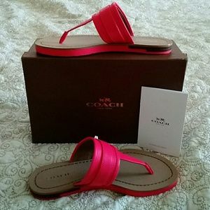 COACH Fluorescent Pink Eileen Sandal
