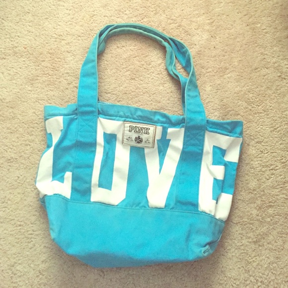 Light blue PINK tote bag