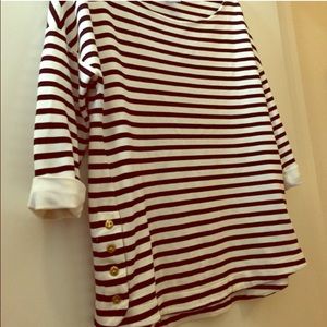 ⚓️H&M brass button detail striped blouse