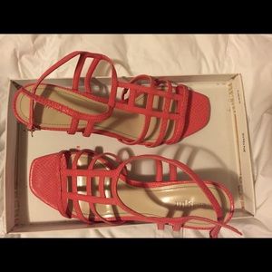 East 5th coral sandals