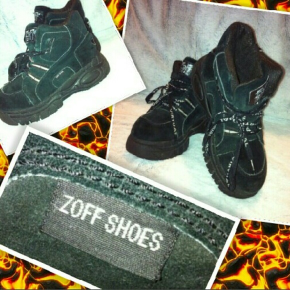 🌆Platform Wedge Combat Moto Boots Size:8🌆