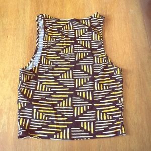 Crop tank from Topshop in black and yellow