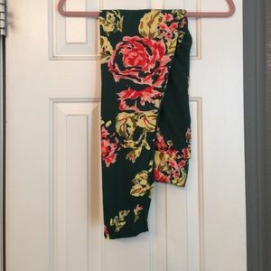 Lularoe leggings, emerald/floral, worn once