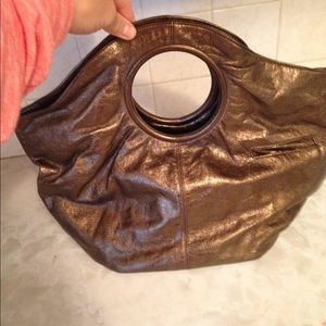 Bronze hobo leather purse