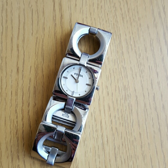 Silver Fossil Watch