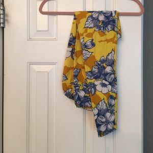 Lularoe leggings, yellow/floral, worn once